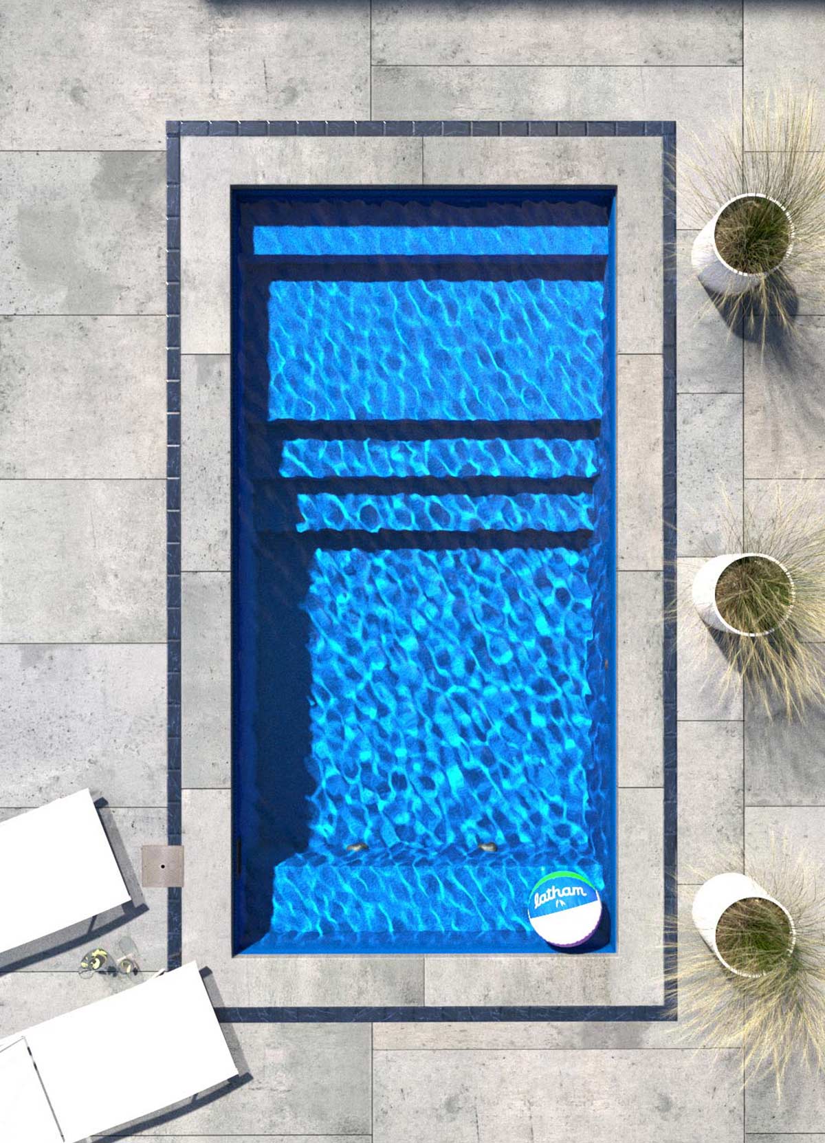 overhead view of inground plunge pool